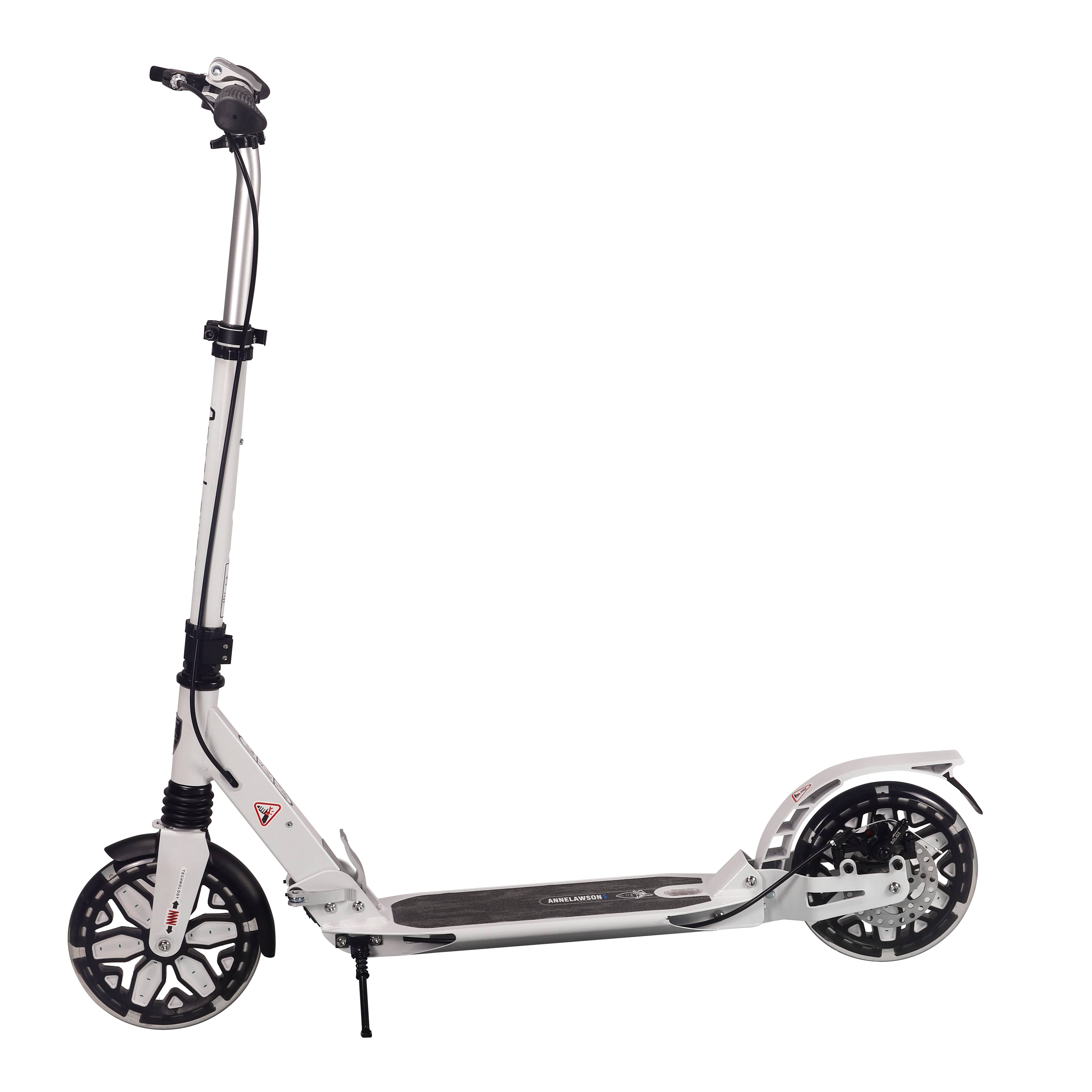 A5DL White Flash Wheel Dual Brake Scooter 1
