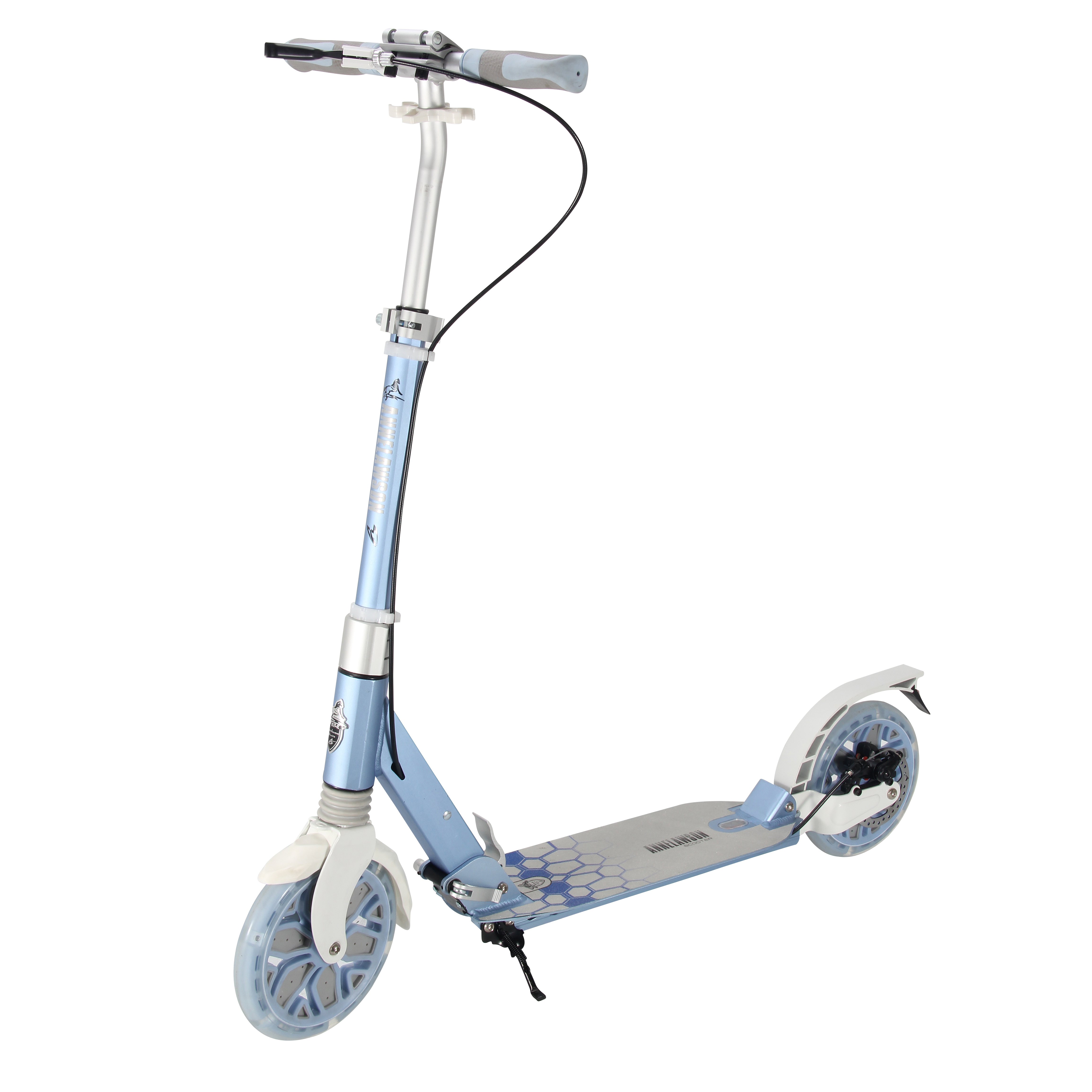A6DL front and rear double brake flash wheel scooter